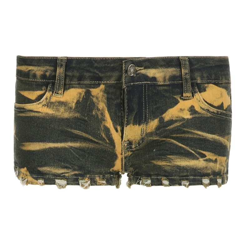 

Women Jeans Shorts Lightweight Low Waist Club Shorts Elastic Waist Short Pants