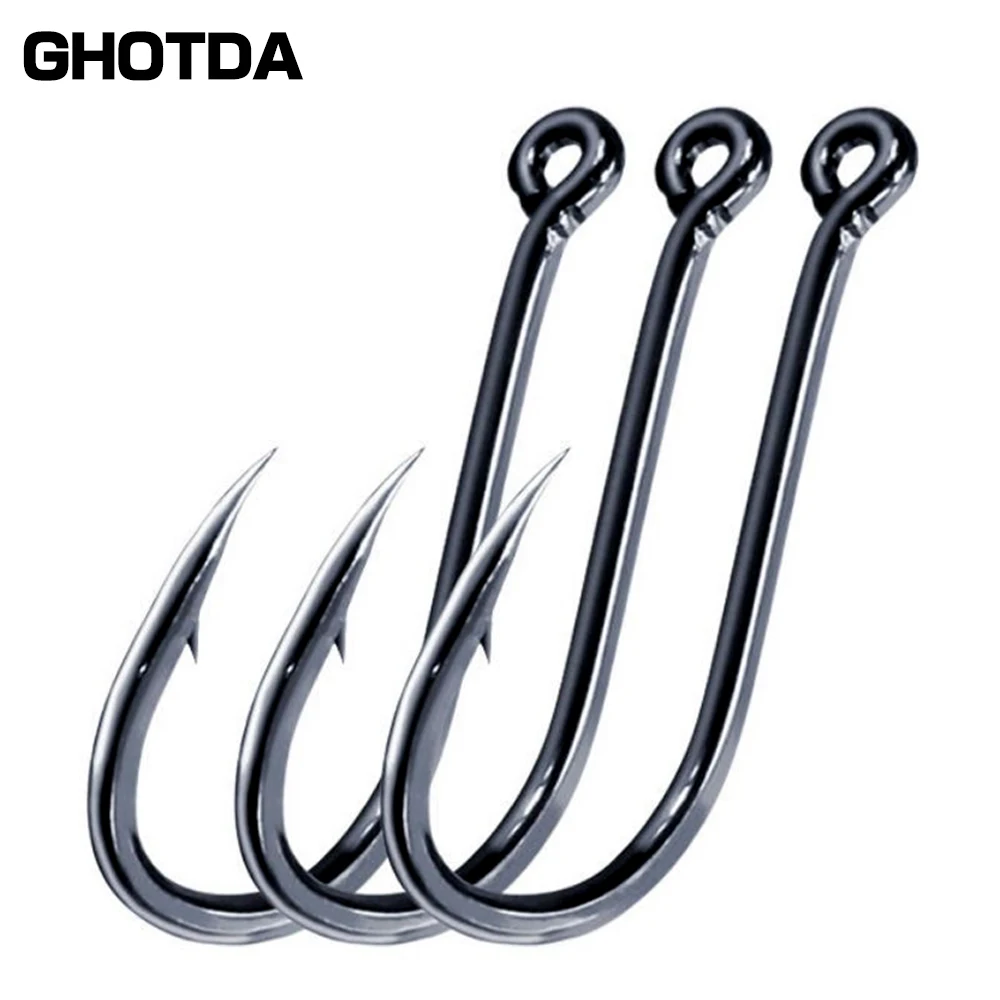 Ghotda 100pcs Carbon Steel Lure Hard Bait  Jig Hook Barbed Hook for Ocean Boat Fishing Gear Tackle