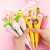 Cute Pens Squishy Kawaii Fidget Squeeze Gel Pen Fluffy Stress Relief Foam Spinning Kids Aesthetic Stationery Ballpoint Funny Toy 2