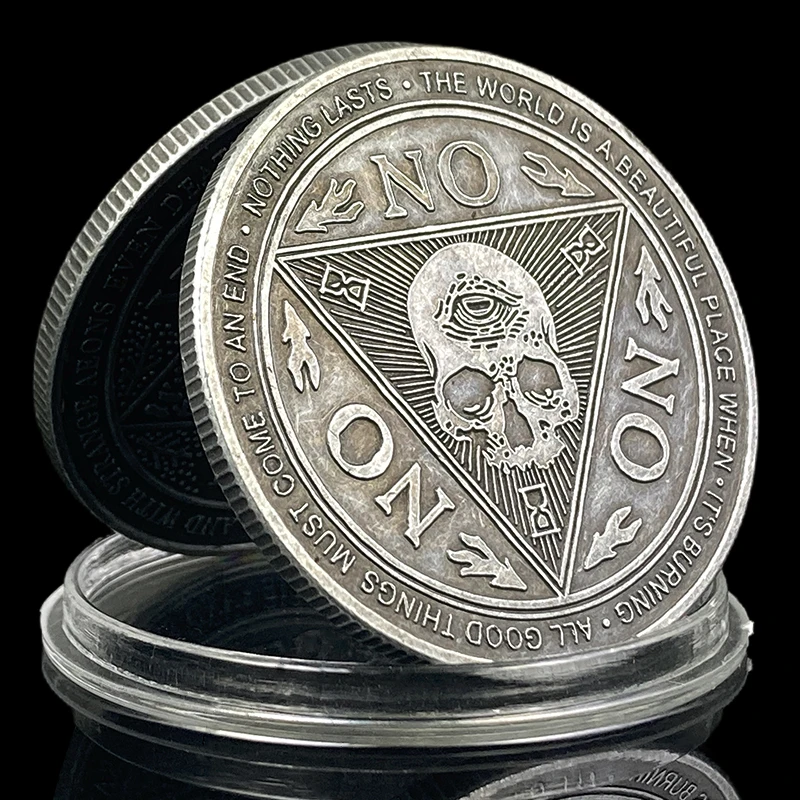 

Nothing Lasts Skull Yes or No Commemorative Coin Antique Depend on Decision Coin Lucky Coin Art Crafts Collectible