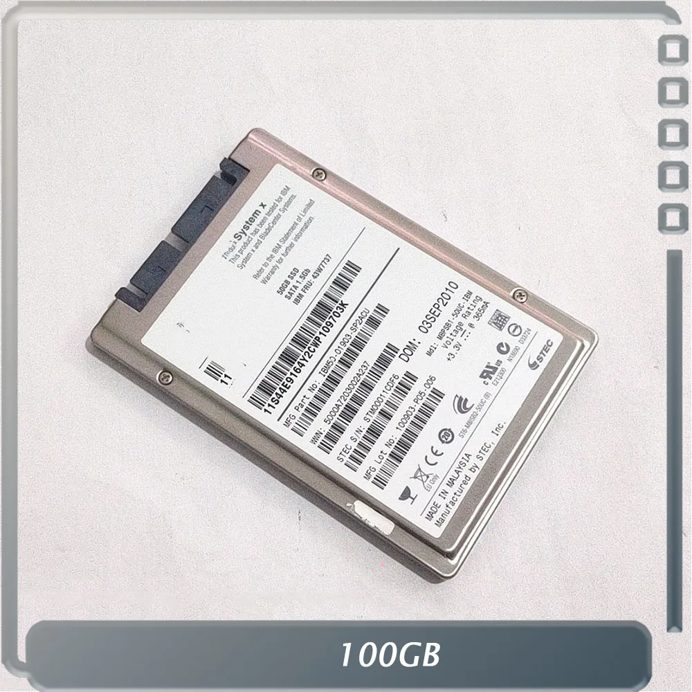 100GB For IBM System X 00W1120 00W1121 00W1124 SATA 6.0Gb Solid State Disk 2.5 Inch