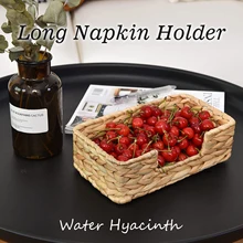 Rattan Napkin Holders Tables Decor Wicker Tissue Baskets Serving Tray for Kitchen Dining Table Storage Container Bohemian Style