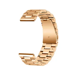 Universal Stainless Steel Watch Strap - Adjustable 18 - 24mm Width - 22mm (Rose Gold)
