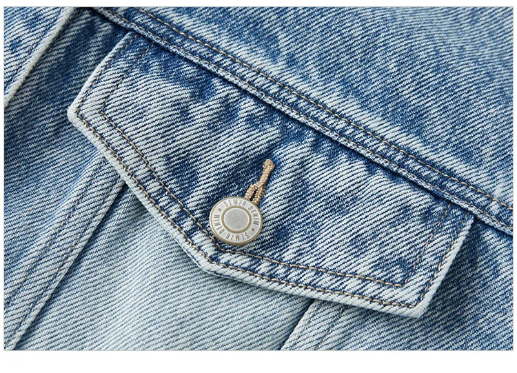Denim Jacket Women Short Style Fringed Trendy Street Style Spring Dopamine Loose Lapel Jacket