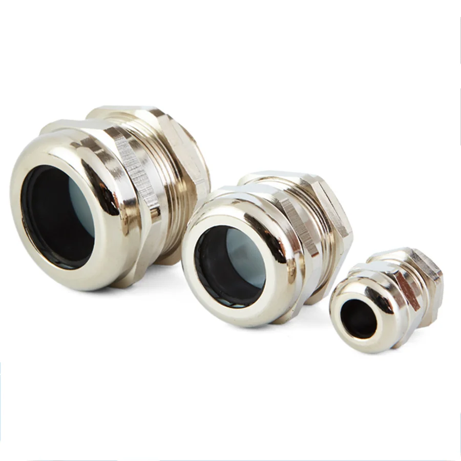 50pcs M6 Brass Nickel Plated Metal Cable Waterproof Joint Sealing 304 Stainless Steel Stuffing Box PG Gland Head M12m20