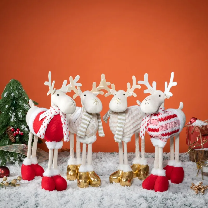 

2023 Kawaii Christmas Decorations New Year Xmas Christmas Dolls Stand Elk Decoration Kids Navidad Natal Gifts Pendant