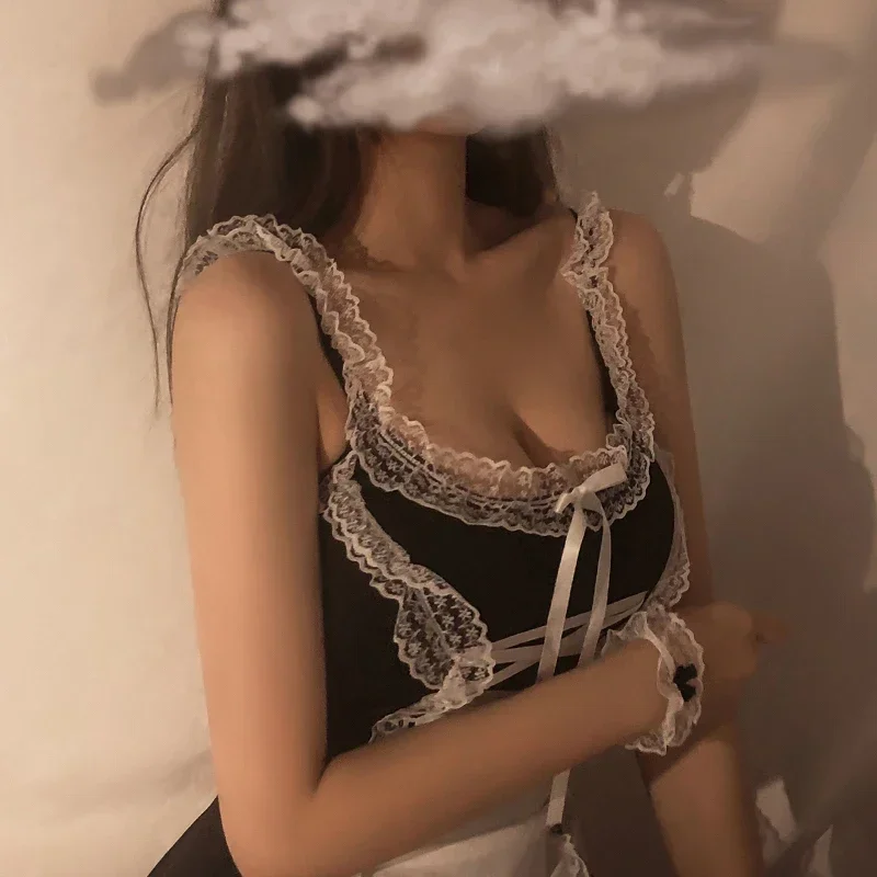 Maid Uniform Anime Lolita Cosplay Costume Women Sexy Lingerie Babydoll Sleepwear Role Play Dress Erotic Sleepwear Servant Outfit