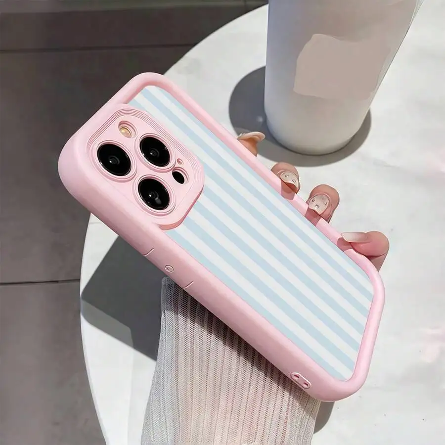 Blue Stripe Pattern Soft Silicone Phone Case