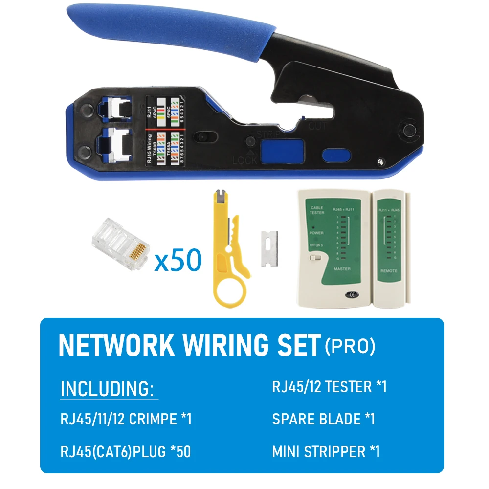 Professional Network Cable Crimping and Wire Stripping Tool