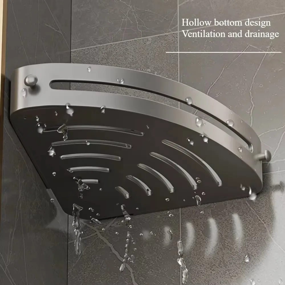 Bathroom Triangle Storage Rack With Hook Bathroom Cosmetic Storage Racks Wall Mounted Toilet Storting Rack Corner Shower Shelf 5