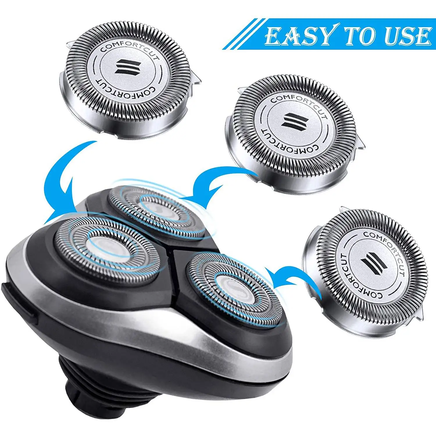 3Pcs SH30/50/52 Shaver Replacement Heads for Philips Electric Shaver Series 1000, 2000, 3000, 5000 Blade Head 2
