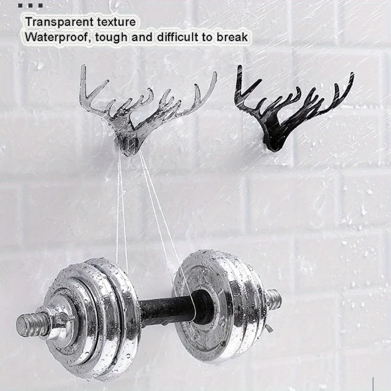 3PCS Upgraded Version Wall Hooks, Key Holder, Decorative Deer Head Hanger Organizer Rack with Adhesive for Home or Office。