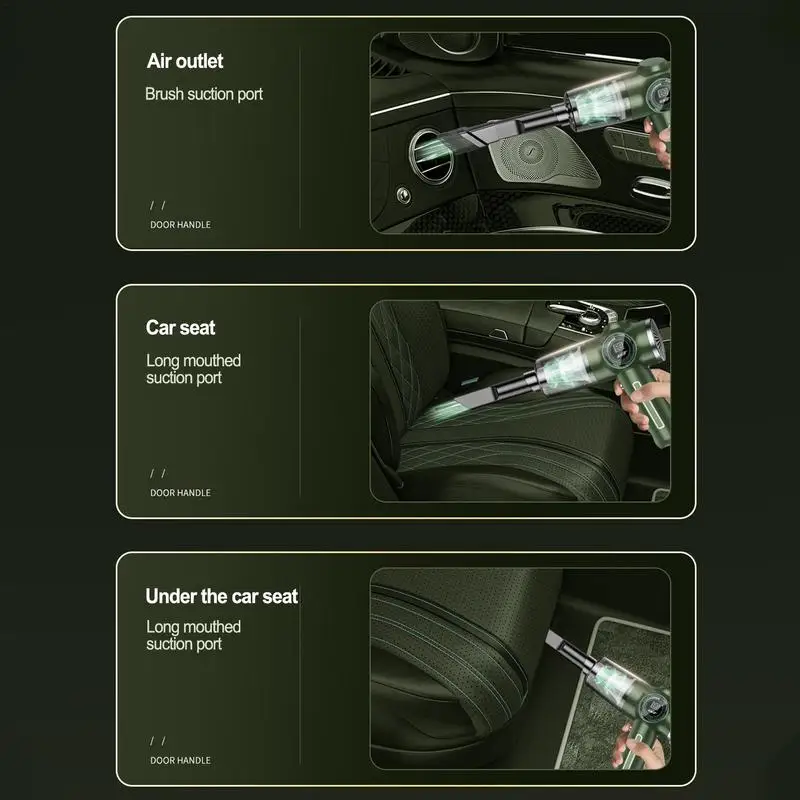 범용 자동차 휴대용 진공 청소기, 차량 무선 진공 청소기, USB 충전식, 자동 핸드헬드 저소음 청소 기계