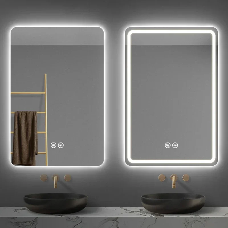 Smart Washroom Mirror Electric Battery Powered Design Bathroom Accessories Warm White Espejo Inteligente