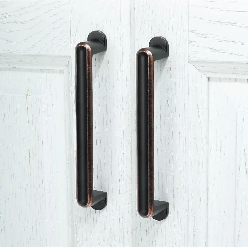 Zinc Alloy Black Cabinet Handles American Style Solid Kitchen Cupboard Pulls Drawer Knobs Furniture Handle Hardware