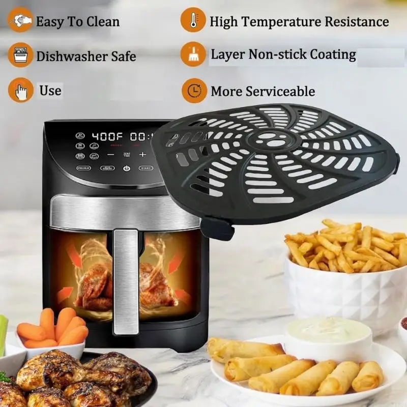 R53A Square Air Fryers Pad Metal Liners Nonstick Cooking Accessory Air Fryers Grilling Plate Suitable for GAF716