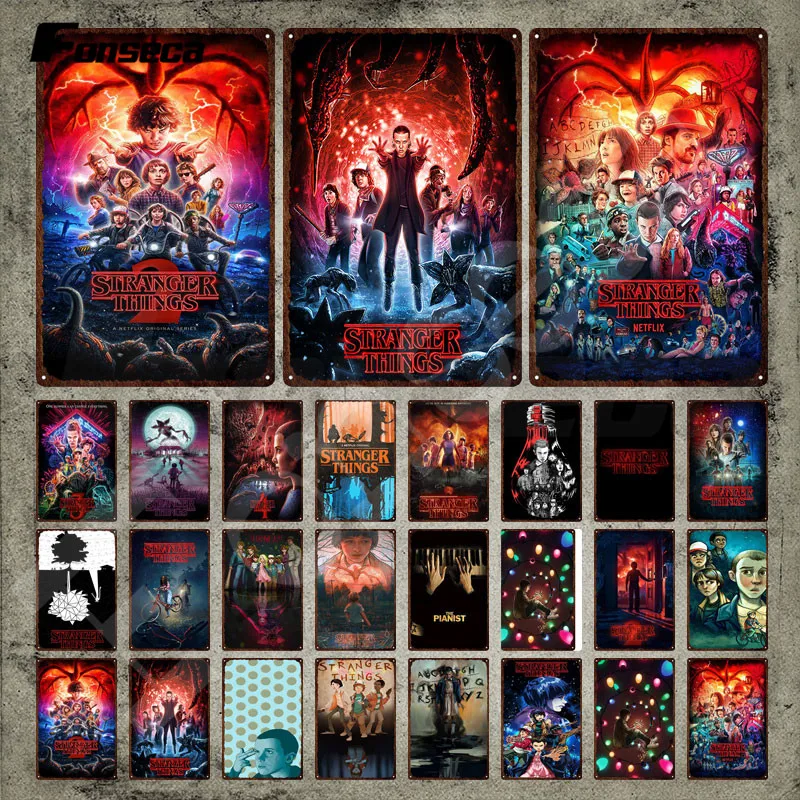 

Metal Sign Wall Decor Sci-Fi Thriller of American Drama Vintage Metal Plaque Tin Sign Plate Iron Painting for Bar Pub Decoration