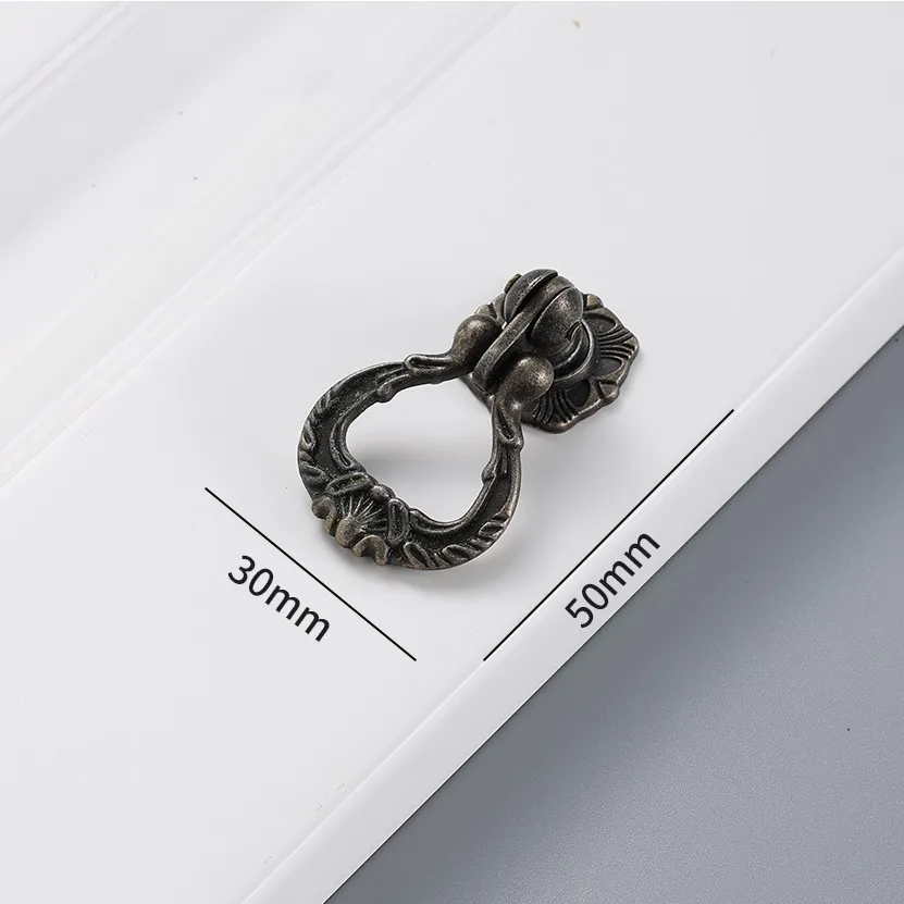 Furniture Handles Vintage Alloy Drawer Single Hole Handles Chinese Style