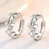 Top Sale 925 Sterling Silver Needle Earrings for Women's Wedding Fashion High Quality Jewelry Crystal Zircon Flower Cute Stud 2