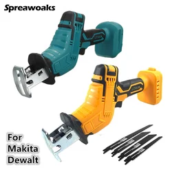 For Dewalt/Makita 18V 20V Battery Cordless Reciprocating Saw With 4PC Blades Electric Metal Wood Plastic Cutting Power Tools