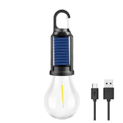 Solar Powered LED Camping Lantern - Portable, Waterproof, USB Rechargeable Light (Type 1 - USB and Solar)