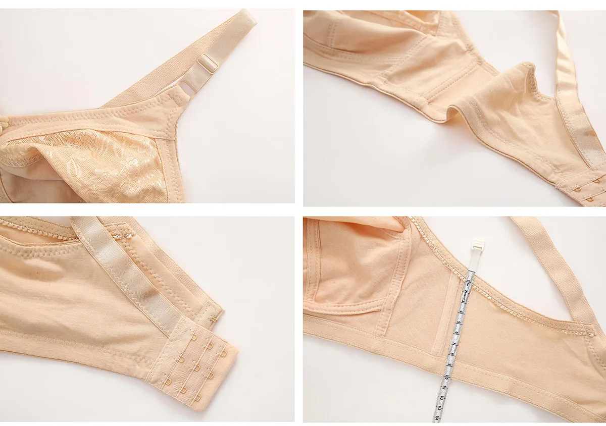 Ruralbras Solid wome cotton Bra push up Full Coverage Wireless Bras Minimizer Top Plus Size 115F 110E 105E 100D 95E 90D 85E 80D 5