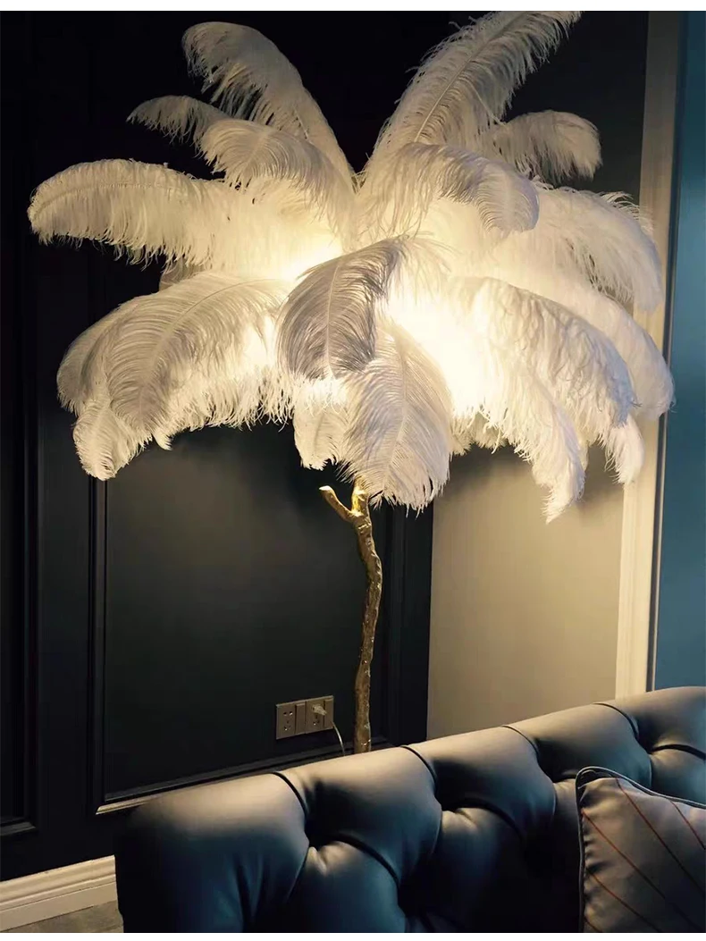 Ostrich Feather Floor Lamp