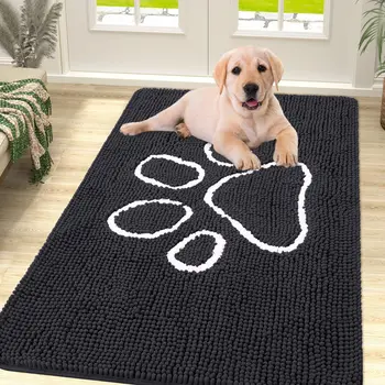 Hapihappy New Entrance Door Mat Chenille Door Mat Outdoor Nonslip Dog Mat for Muddy Paws Absorbent and Quick-Drying Cleaning Mat