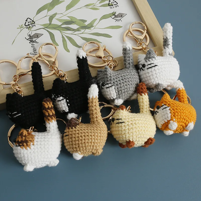 Small Cat Crochet Keychain Handmaking Crochet Cute Kitten Keyrings For Bag Pendant Knitting Animal Doll Keychain For Gift Custom 24 S9ebd85f702684ca39046ece669147e7fU