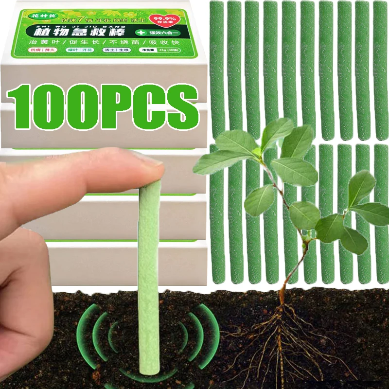 Plant Fertilizer Sticks 100/18Pcs Plant Rooting Indoor Potted Plant Growth Enhancer Bar Universal Nutrition Stick Garden Supplies