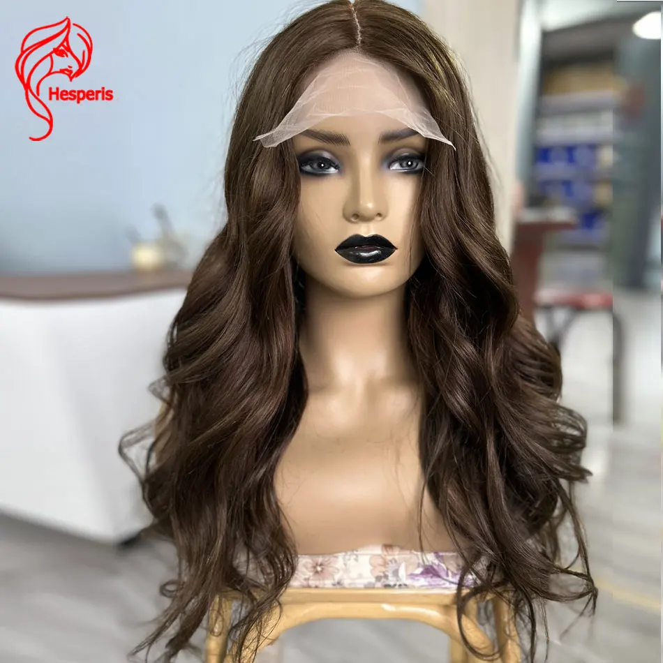 

Hesperis 13x4 Lace Frontal #6 Soft Wave Wigs Brazilian Remy Brown Human Hair Lace Front Wigs For Women Body Wave #6 Wigs