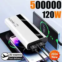 120W 500000mAh Power Bank High Capacity Super Fast Charging Power Bank Portable Battery Charger For Huawei iPhone Samsung Xiaomi