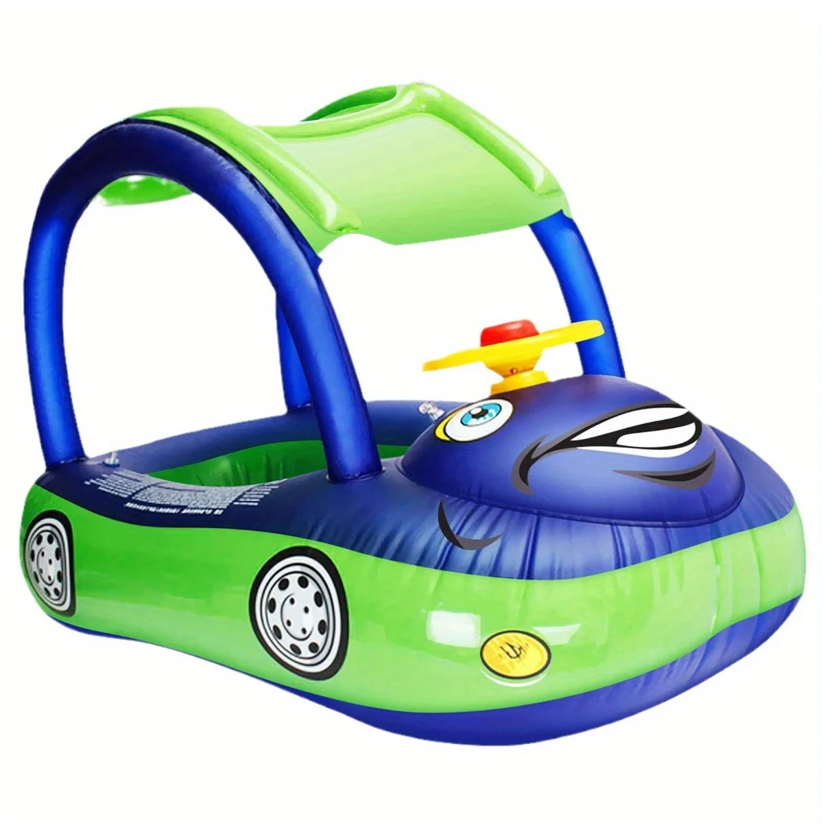 Sunshade Car Boat Sunscreen Seat Baby Swimming Ring with Sunshade Car Tappet with Horn Yacht copy