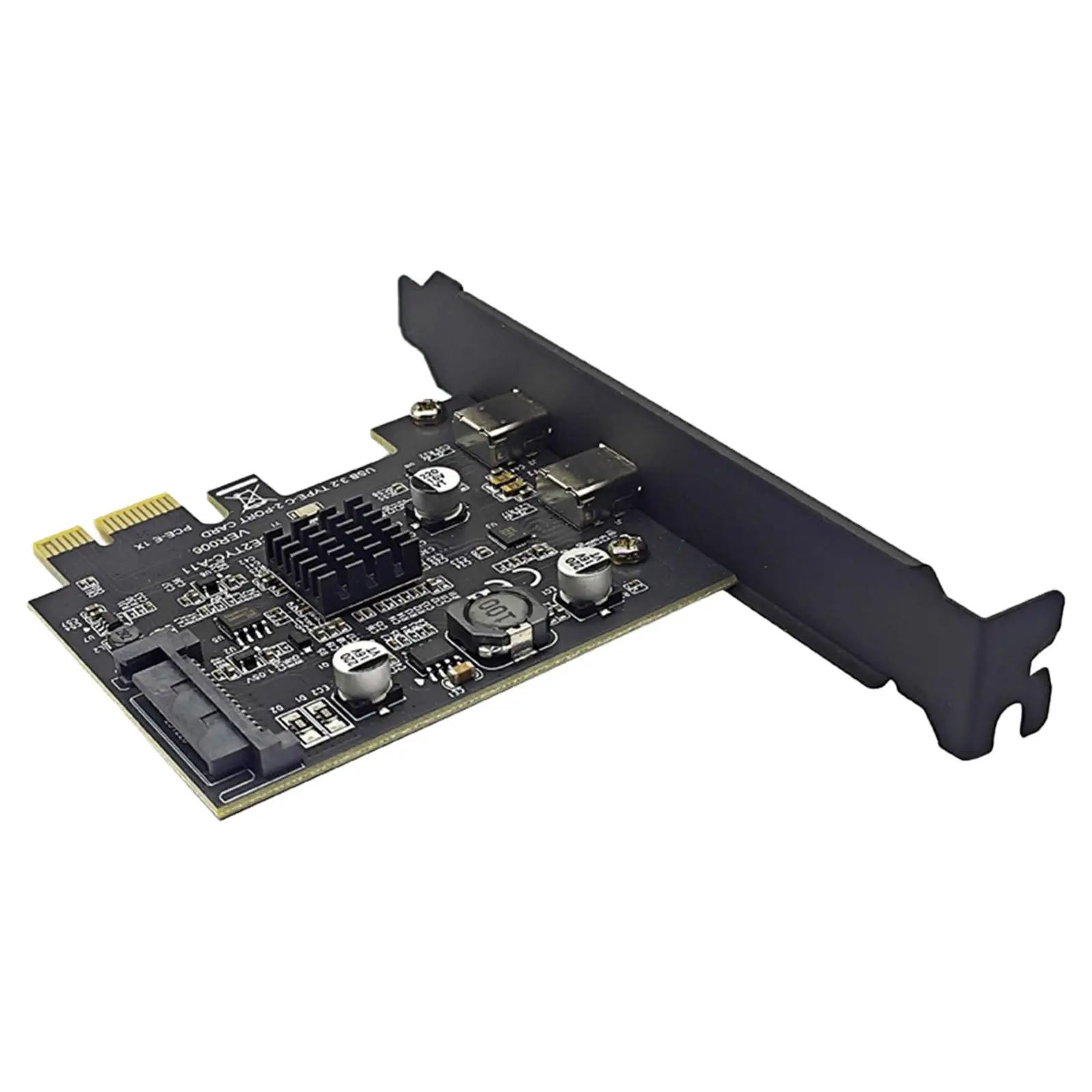 PCI E 1x to USB3.2 Type C Expansion Card Adapter 10Gbps Transmission Replacement Professional for Personal Computer Desktop PC