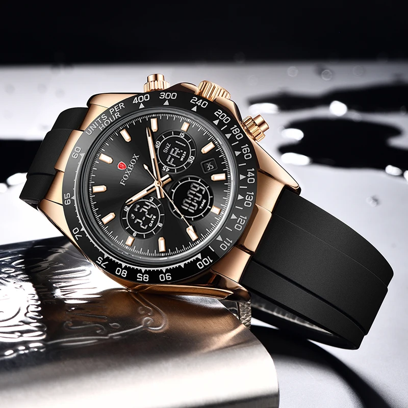 LIGE Top Brand Luxury Man Watch Waterproof Chronograph Luminous Date Wristwatch For Men Quartz Silicone  Men's Watches Sprots
