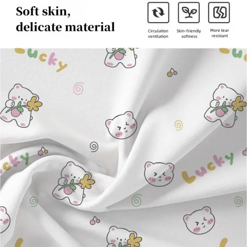 Disposable Bed Sheet Set, Duvet Cover Pillowcase Quilt Cover for Single or Double Bed Easy to Clean(Printed)