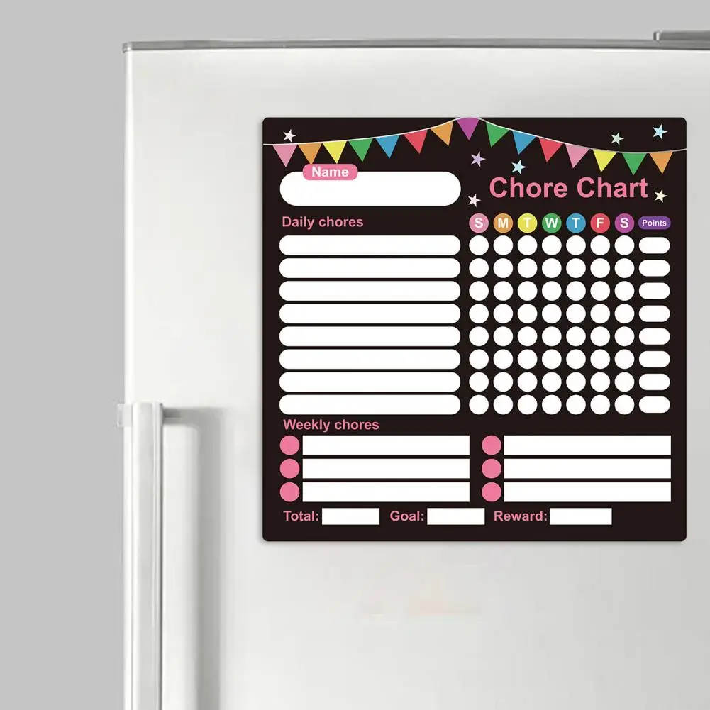 Kid Goal Achievement Chart 3pcs Magnetic Whiteboard Set with Pen Eraser Stain-resistant Surface Kid Reward Board Rubber for Home