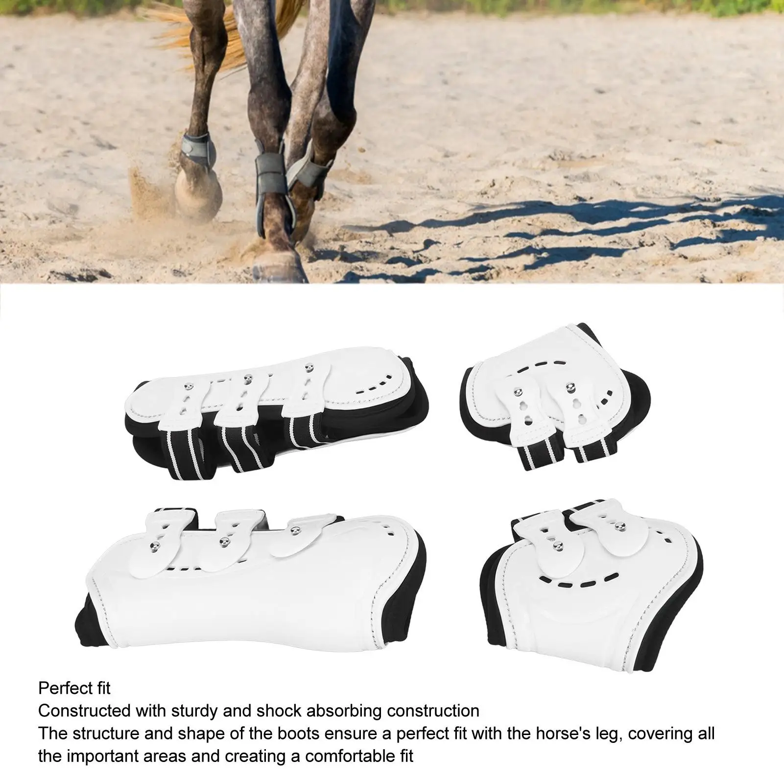 Horse Tendon Boots Shock Absorbing Adjustable Horse Front and Hind Boots Fetlock Protection
