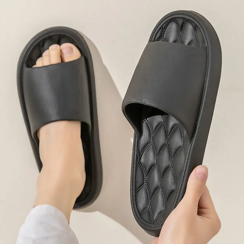 

Q254 stepping on feces feeling slippers women summer wear men's sandals home non-slip bathroom bath eva thick bottom indoor home