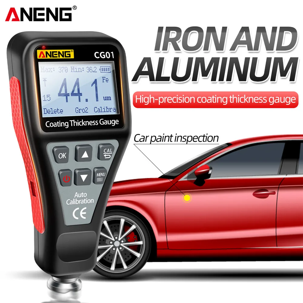 ANENG CG01 Non iron Base Metal Thickness Meter Coating Thickness Gauge Kit Iron Automobile Paint