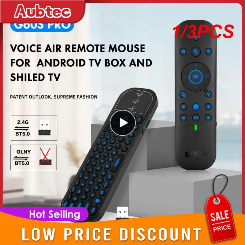 

1/3PCS Wireless Voice Remote Control Air Mouse 2.4G WiFi Dual Mode IR Learning for PC Computer Android TV BOX