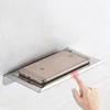 1pc Wall-mounted Phone Holder Creative Multi-functional Phone Storage Rack Sundries Holder Shelf Tray Charging Stand 5
