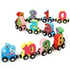 12PCS/Sets Magnetic Digital Train Colorful Cognition Wooden Toy Learning Car Montessori Children's Assembly Educational Toys 3