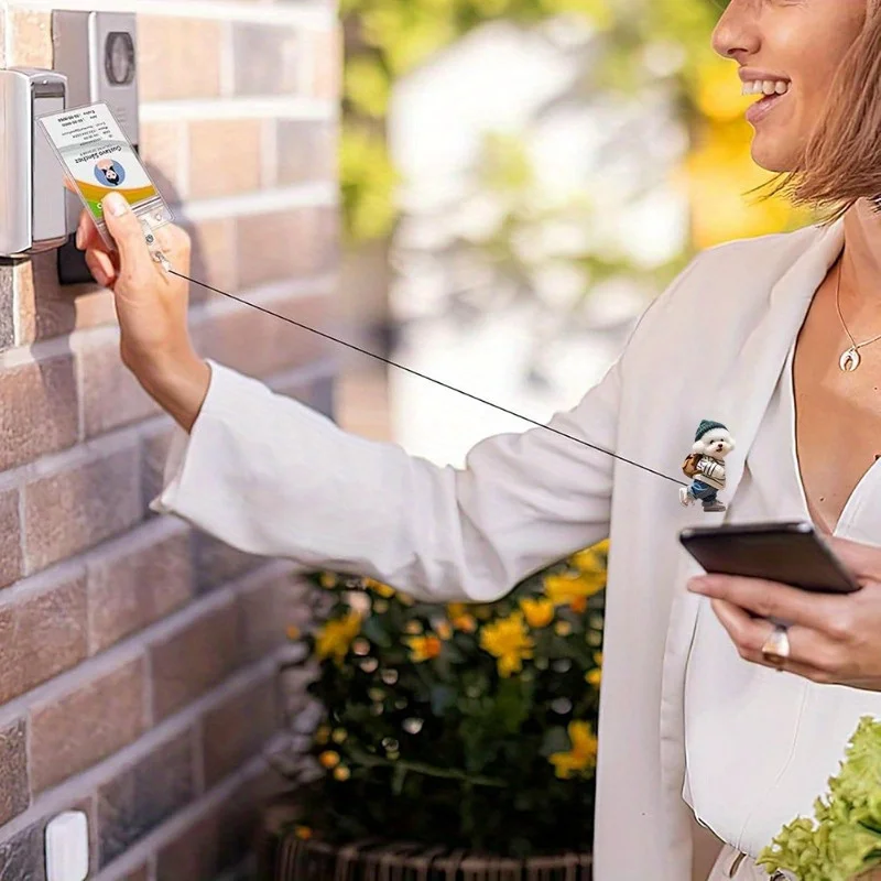 Cute Puppy Christmas Retractable Badge Reel – Festive ID Card & Name Tag Holder