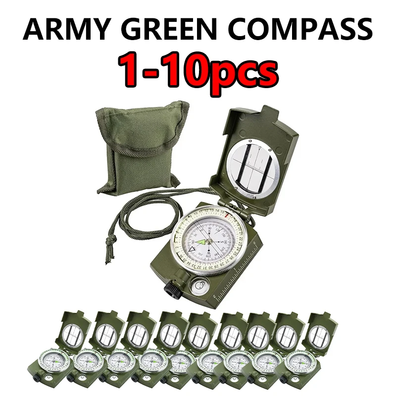 Waterproof Compass High Precision Outdoor Gadget Sports Hiking Mountaineering Professional Metal Sight waterproof compass