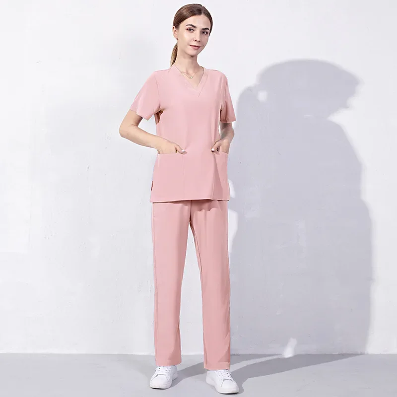 Hot Style Doctor Operating Room Overalls Summer Short-sleeved Elastic Quick-drying Beauty Salon Nurse Uniform