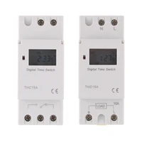 1pc Electronic Weekly 7 Days Programmable Digital Timer Switch Relay Control 220V 230V 10A Din Rail THC15A 2