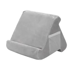 Versatile Plush Pillow Stand for Tablets, Smartphones, eReaders, and Books (GRAY)