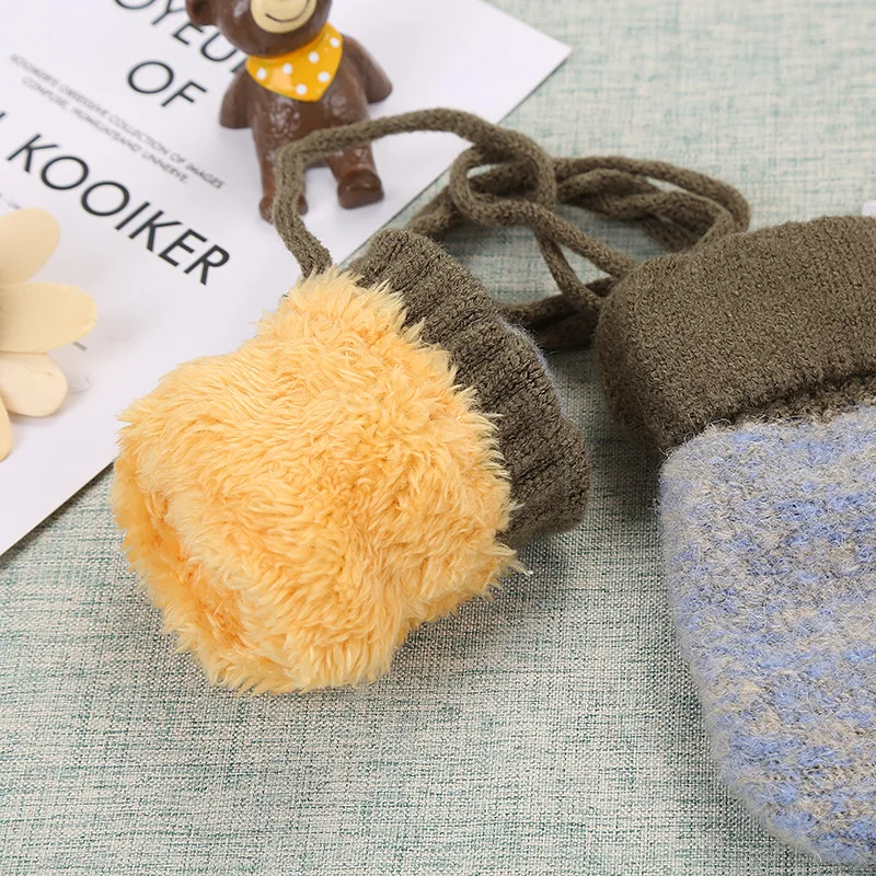 Cartoon Baby Mittens Winter Warm Kids Baby Boys Girls Knitted Gloves For Children Toddler Kid