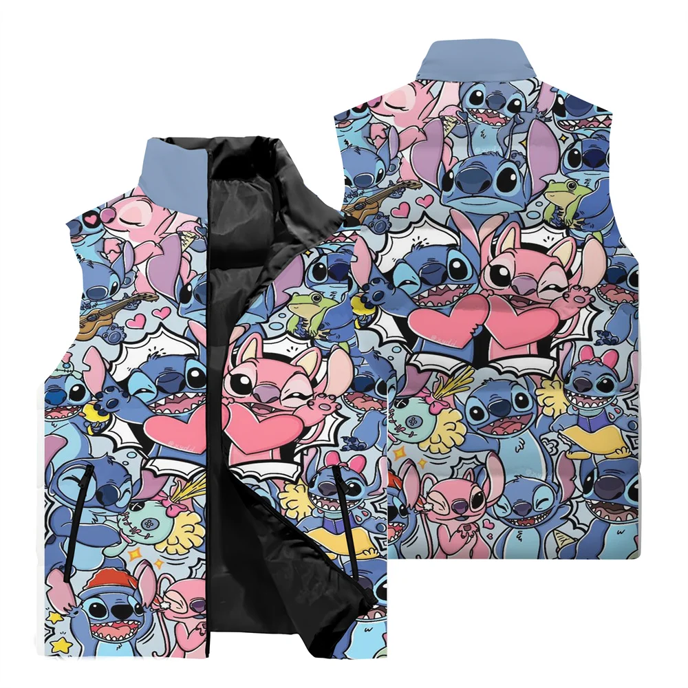 thumbnail image 1 of Chaqueta divertida con estampado 3D de Disney Stitch para hombre, chaqueta sin mangas para deportes al aire libre, chaqueta informal de moda para hombre, cortavientos, 1 of 5